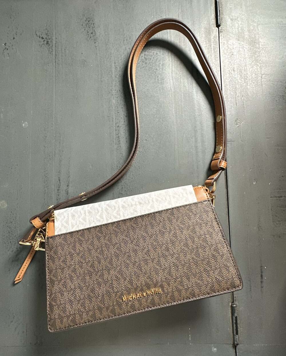 Michael Kors Ruby Small Double Zip Crossbody Bag Brown
